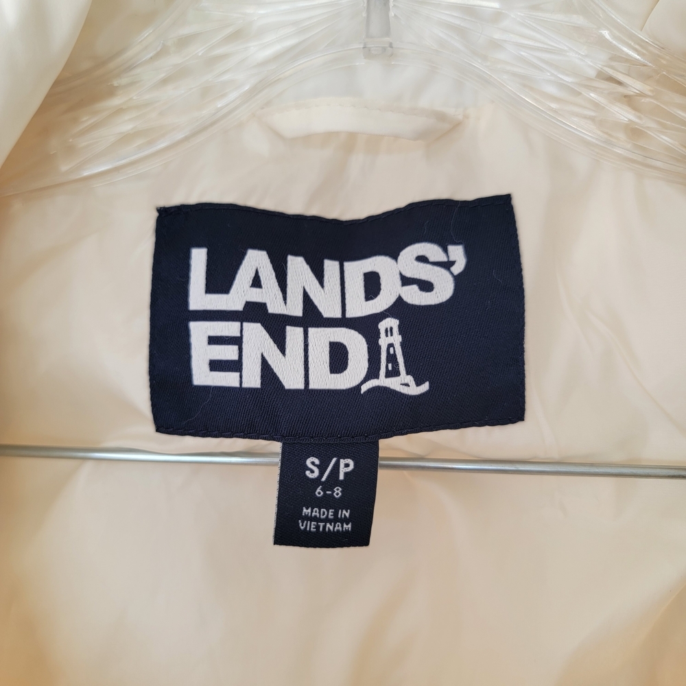 Lands' End Cream Ivory Down And Feather Puffer Vest Size Small - Picture 3 of 7